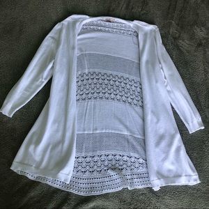 White Thin Roz & Ali Shawl Cardigan